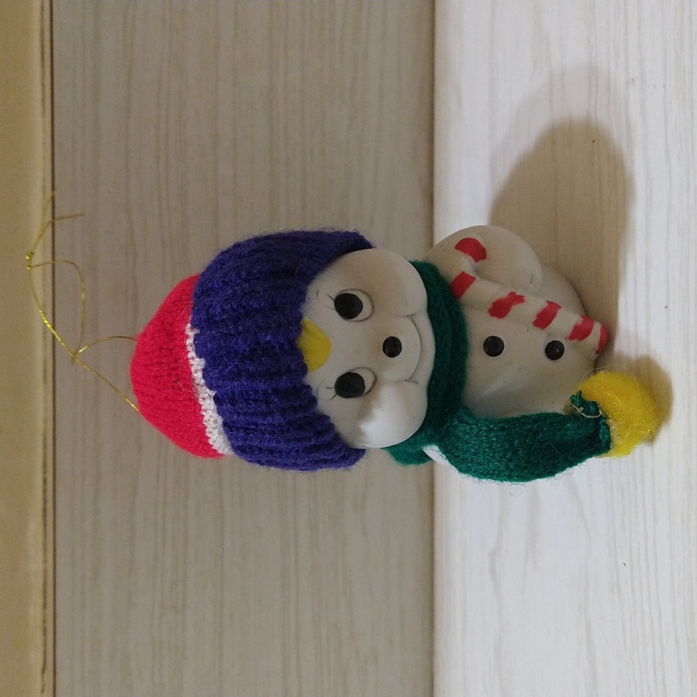 Vintage 1970's Giftco Inc. Ceramic Bell Snowman